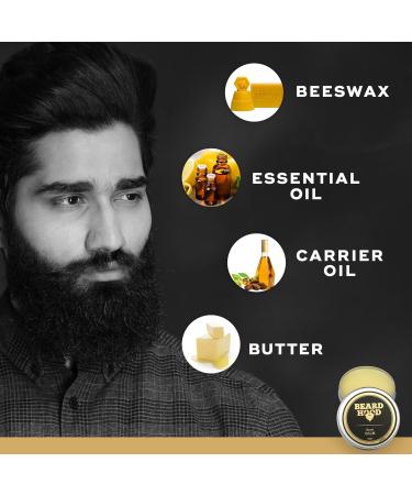 Beardhood 100% Natural Beard Balm - Premium Grooming for a Healthy Beard | 50g | International Shipping - Buy Online on GoSupps.com