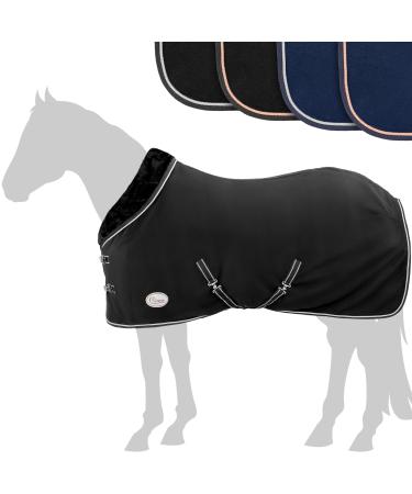 Esposita sweat blanket with fur collar champion edition fleecedecover with collar and ornamental piping paradise blanket show blanket black-silver 145cm black/silver 145cm