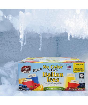 Lieber's Wyler's Italian Ices Berry & Cherry Mix - No Coloring, Kosher, Gluten-Free, Fat-Free - 80oz Box (2-Pack), 40 Count - 2 Pack - Buy Online on GoSupps.com