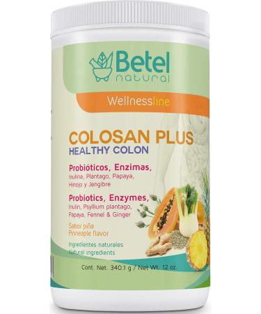 Colosan Plus Colon Cleanse Pineapple Flavor- Whole Psyllium Husk with Probiotics Prebiotics and Aloe Vera