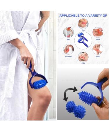 Premium 3-Piece Massage Ball Set | Fascia Roller Hedgehog Foot Massager & Handle Massage Roller for Deep Tissue Relief - Buy Online on GoSupps.com