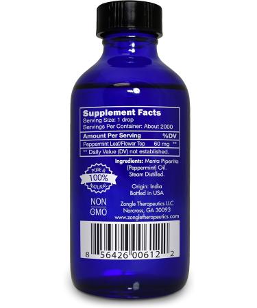 100% Pure Food Grade Peppermint Oil - Edible Essential Oil for IBS Digestion Hair & Skin - Zongle Therapeutics 4 OZ - Buy Online on GoSupps.com