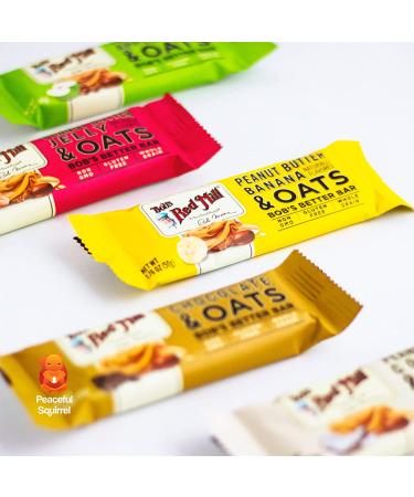 Peaceful Squirrel Variety  Bob's Red Mill Peanut Butter Oat Bars  Variety of 10 Bars  5 Flavors  Gluten Free  Non-GMO  1.76 Ounce - Buy Online on GoSupps.com
