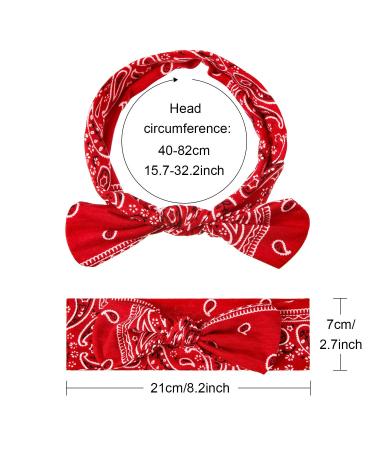 6-Pack Boho Paisley Headbands for Women | Bow Knot Elastic Hairbands in 6 Colors - Buy Online on GoSupps.com