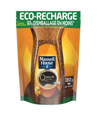 MAXWELL HOUSE Qualit Filtre Recharge Soluble 180g - Lot de 4 (env. 400 tasses)