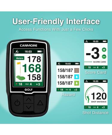 Canmore HG200 Pro Handheld GPS Golf Device - 40 000+ Free Preloaded Worldwide Courses Upgraded IC Chip & USB Charging - Black - Buy Online on GoSupps.com
