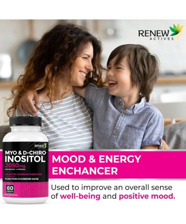 Renew Actives Myo-Inositol & D-Chiro Inositol Promotes Balanced Ovarian Function Regulates Menstrual Cycle Hormonal Harmony & Metabolic Health for Women's Wellness 60 Capsules - Buy Online on GoSupps.com