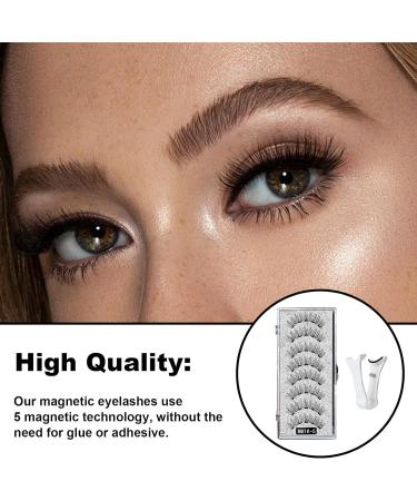 Siopob Magnetic Eyelashes Natural Look - No Glue Magnetic Lashes Soft Artificial Eyelashes - Eye Makeup 2 Pairs Magnetic Lash Strips Reusable False Eyelashes Kit for 3D Natural Look - Buy Online on GoSupps.com
