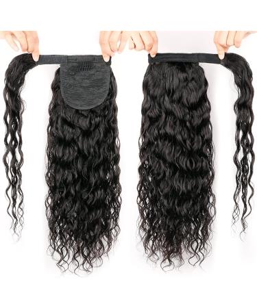 Bun Hair Pieces for Women 12-26 Inches Long Wavy Ponytail Extensions Water Wave Wrap Around Ponytail Barrettes Brazilian Real Hair Ladies Bun Messy Bun Hair Piece (Color : Water Wave Size : 14inche - Buy Online on GoSupps.com