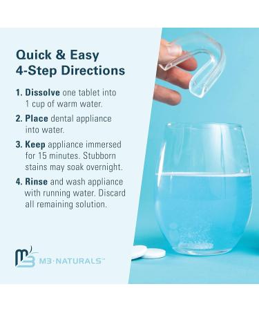 M3 Naturals Retainer Cleaner Tablets and Denture Bath Case - 4 Month Supply - Buy Online on GoSupps.com