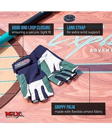 MRX Sailing Gloves for Men & Women - Paddle, Row, Fish & Ski with Comfort | Short Finger Kayaking Gloves in Blue, Grey & White - Large - Buy Online on GoSupps.com