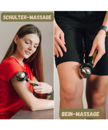 M.S.Lemberg Massage Roller with Handle - Heat & Cold Massage Ball for Relaxation & Wellness - Fascia Rod & Device Tool for Face Neck Back - Ideal Gift - Buy Online on GoSupps.com