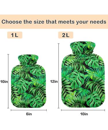 NAANLE Tropical Leaves Hot Water Bottle | 2L Transparent Cover for Pain Relief Menstrual Cramps Heat & Cold Therapy - Buy Online on GoSupps.com