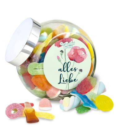 Candy jar with lots of love delicious candy mix in a jar great gift for a birthday exam or farewell