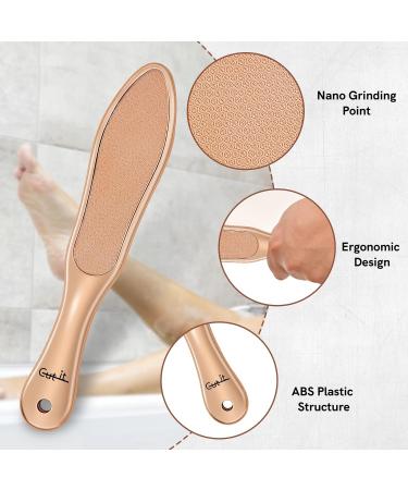 Nano Glass Foot File - Double Sided Callus Remover | Washable Foot Rasp for Wet & Dry Use - Ideal Foot Scrubber in Silver & Gold - Buy Online on GoSupps.com