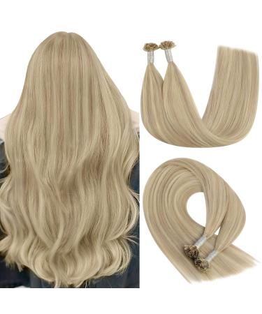 Youngsee Extensions Real Hair Bondings Blond Hair Waring Bondings Real Hair Blond Ashblond With Platinblond U Tip Extensions Real Hair Keratin Bonding Extensions Real Hair 55 cm 50g 1g/S #18/613 55 cm-U Tip 1-1- #P18/613