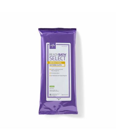 Medline ReadyBath Select Antibacterial Body Cleansing Cloth Wipes, Scented, Medium Weight Wipes (8 Count Pack, 30 Packs)
