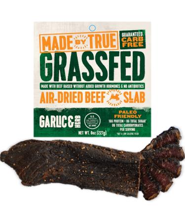 Made by True Garlic & Herb Biltong Slab - Grass Fed Beef Whole Jerky Slab (8 oz, Pack of 1) - High Protein All Natural Keto Meat Snack - Antibiotic-Free, Gluten Free & No Carb - (Uncut Charcuterie Slab) Garlic & Herb (8oz,… - Buy Online on GoSupps.com