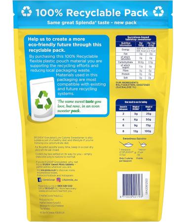 SPLENDA No Calorie Sweetener Granulated Sugar Substitute 125g Pouch - Buy Online on GoSupps.com