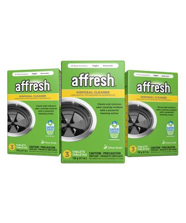 Affresh Garbage Disposal Cleaner, Removes Odor-Causing Residues, 9 Tablets 3 Pack 3 Count (Pack of 3) Cleaner