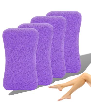 Feet Pumice Stone - 4 Pieces Foot Care Callus Peeling Stone Feet Hard Skin Pedicure Scrubber Remove (Purple) - Rough Stone