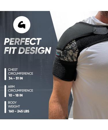 Shoulder Brace for Men & Women | Torn Rotator Cuff & AC Joint Pain Relief | Compression Sleeve & Arm Immobilizer Wrap - Camouflage Medium/Large - Buy Online on GoSupps.com