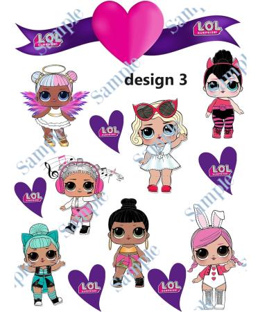 Lol Dolls themed unbranded edible ICING printed sheets edible cake topper (design 2) - Buy Online on GoSupps.com