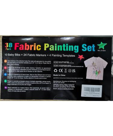 Anyuke 38-Piece Baby Care Set: 10 Washable Bibs 24 Textile Pens & 4 Stencils - Perfect for Baby Showers & Parties - Buy Online on GoSupps.com
