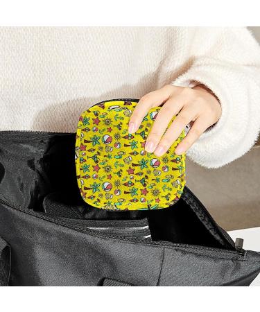 Summer Beach Sanitary Napkin Storage Bag | Menstrual Cup Pouch | Nursing Pad Holder | Portable Period Bag for Women & Teens - Multi-colored - Buy Online on GoSupps.com
