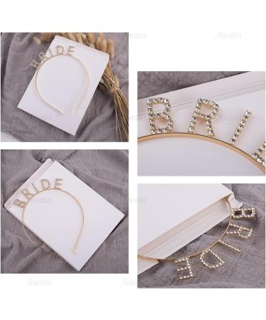 AUEAR Rhinestone Bride Headband - Elegant Golden Bride Crown for Bachelorette Party - 1 Count - Buy Online on GoSupps.com
