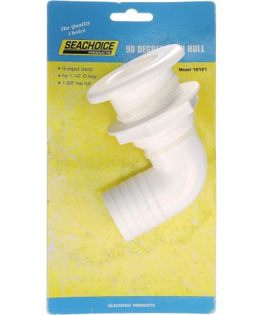 Seachoice 90-Degree Thru-Hull Connector - Fits 1-1/2 ID Hose - 1-3/8 Max Hull - Buy Online on GoSupps.com