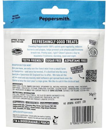 4 x Peppersmith English Peppermint Xylitol Gum 50g Mighty Box - Buy Online on GoSupps.com
