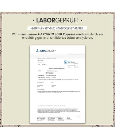 Vegan L-Arginine 360 Capsules - 6000 mg Pure Fermented L-Arginine No Additives Lab Tested - Buy Online on GoSupps.com