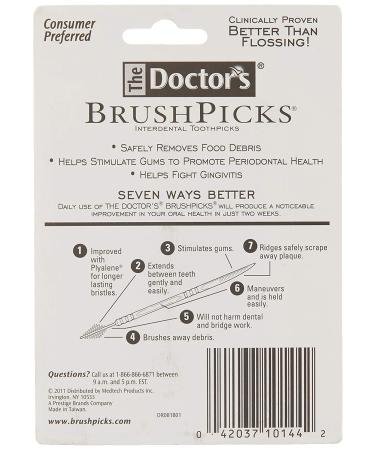 Doctor's BrushPicks Interdental Toothpicks 275 Count - Pack of 4 | Fight Gingivitis & Improve Oral Health - Buy Online on GoSupps.com