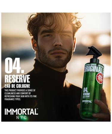 Immortal NYC Reserve 04 After Shave Spray Premier Men's Cologne 17 oz - Exclusive Barbers - Softens Skin - Refreshes/disinfects and Relieves Face and Skin - Moisturizing Formula After Shaving Fruity Woody - Buy Online on GoSupps.com