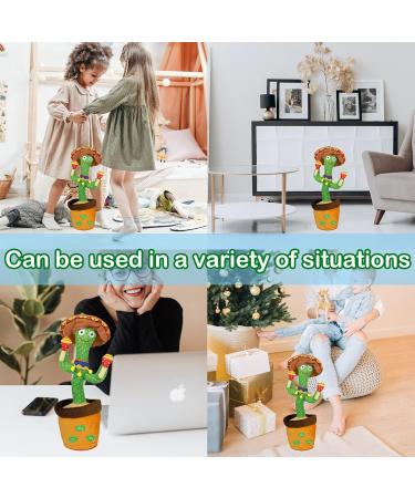 Dancing Cactus Voice Recorder Baby Toy with 120 Fun Songs - Educational Gift and Home Decor - Volume Control - Talking Cactus for Kids - Buy Online on GoSupps.com