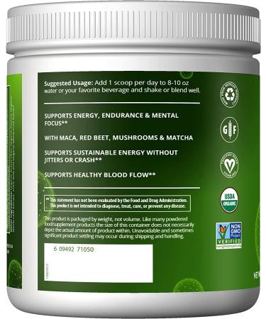 MRM Nutrition Organic Pre-Workout Powder | Black Cherry Flavored | Superfoods + 150mg Natural Caffeine + adaptogens | Clean Energy + Focus| Healthy Blood Flow | Vegan + Non-GMO | 20 Servings - Buy Online on GoSupps.com
