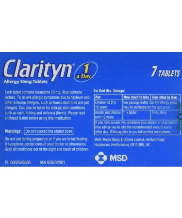 Clarityn Allergy 10mg Tablets - 7 Tablets | Fast-Acting Relief for Allergies - Buy Online on GoSupps.com