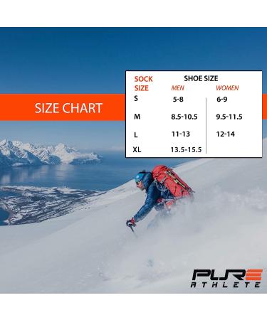 Pure Athlete Wool Ski Socks - Merino Wool for Women & Men - Warm Winter Skiing & Snowboarding Socks with Shin Padding - Black/Purple/Neon Green - 1 Pair - Buy Online on GoSupps.com