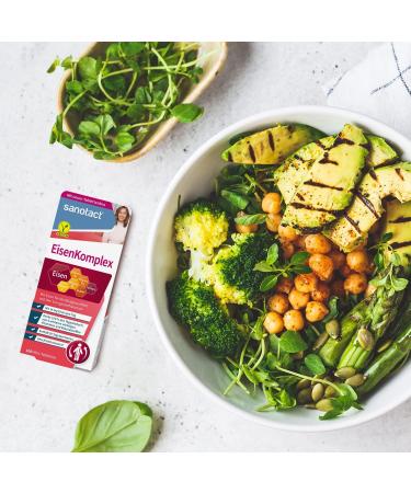 Sanotact Iron Complex - 6x100 Mini Tablets | 14mg Iron Copper Folic Acid Vitamin C | Vegan Supplement for Iron Deficiency & Blood Formation - Buy Online on GoSupps.com