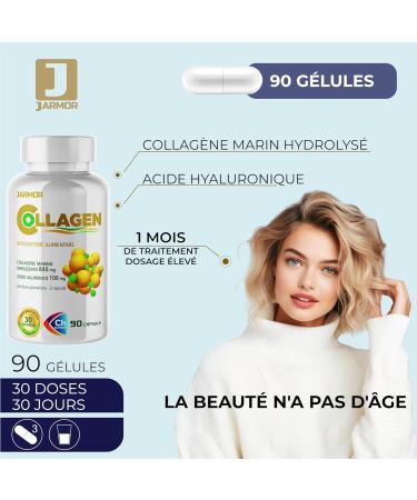 J.Armor 90 Capsules Marine Collagen Hyaluronic Acid High Dosage Anti-Wrinkle 100% Natural Anti-Aging and Joints Acts Deep - Buy Online on GoSupps.com