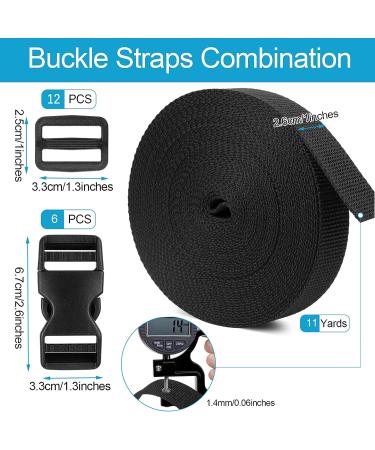 1 Polypropylene Webbing Straps Set - 11 Yards, 6 Buckle Straps & 12 Tri-Glide Clips - Buy Online on GoSupps.com