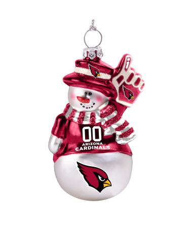 NFL Glitter Snowman Ornament Arizona Cardinals