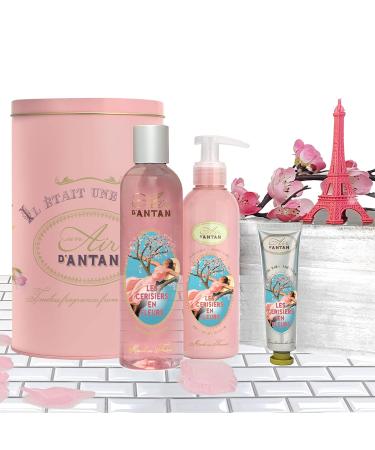Un Air d'Antan Spa Gift Basket for Women - 3-Piece French Bath Body Set | Hand Cream Shower Gel & Body Lotion | Perfect Birthday Gift for Wife - Buy Online on GoSupps.com