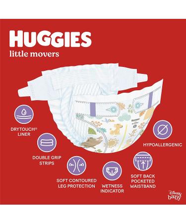 Huggies Little Movers Size 5 Baby Diapers 60 Count Pack of 2 - For Babies 27+ lbs - Buy Online on GoSupps.com