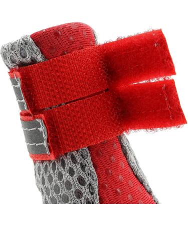 Zunea Dog Boots - Summer Paw Protection Non-Slip Adjustable Reflective Breathable Mesh Heat-Resistant for Hot Asphalt - Size M (4-Pack) - Red - Buy Online on GoSupps.com