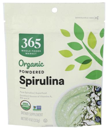 365 by Whole Foods Market Organic Spirulina Superfood Powder 4 Ounce 4 Ounce (Pack of 1)