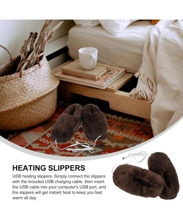 USB Electric Heating Slippers - Heated Winter Shoes for Adults - Black Medium Foot Warmers - Buy Online on GoSupps.com