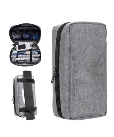 Portable Insulin Travel Case - Medication Diabetic Supplies Organizer Medical Bag by YOUSHARES (Grey) 10 Grey