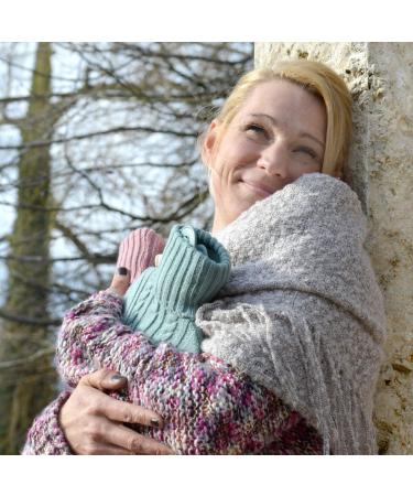 Hugo Frosch Classic Hot Water Bottle 1.8L - Knitted Cover Blue | Eco-Friendly & International Shipping - Buy Online on GoSupps.com